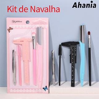 Kit de Navalha, Esvovinha de Cilio, Pinça e Mini Paquimetro