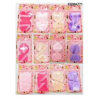 Ahania Kit de 2 Esponjas Formato Redondo / Triangulo e Coração/ 12 peças