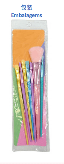 Kit de 7 Pinceis com Cor Macaron