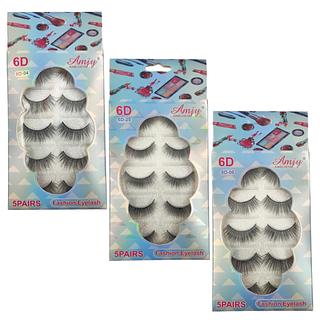 ANJIEER Cilio Postiço Com 5 Pares / 12Pçs