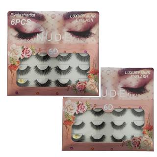 Luxry Mink Cilio Postiço Com 6 Pares / 12Pçs