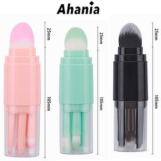 Ahania Kit 5 Mini Pincéis De Maquiagem Embalagem Frasco Oval Duo, Dois Lados Para O Uso , Pincéis De Maquiagem Retrátil Para Viagem