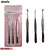Ahania - Kit de 3 Pinças, Cor de Aço - Reto + Chanfrado + Ponto Fina / 12 peças