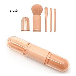Ahania Kit de 4 Pinceis com Estojo de Cilindro / 12 peças