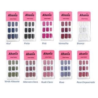 Ahania Unhas Postiças - Duzia Com ÚNICO Cor / 12 peças
