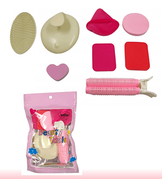 Kit de Escova de Cabelo & Bobs Cabelo & 5 Esponja Maqauigem