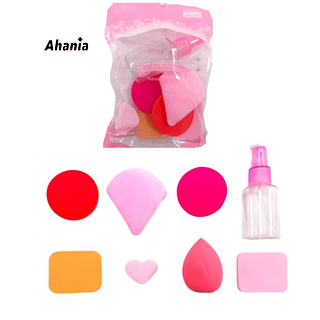Ahania Kit de 8 Esponja e Frasco de Spray / 12 peças