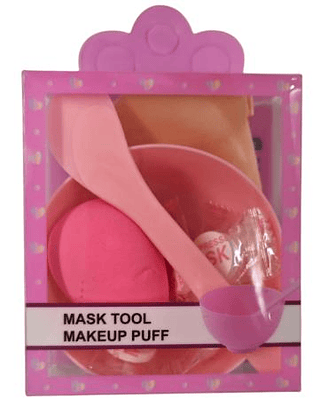 Kit de 12 Pçs de Mascara Comprimidos + 1 Tigela + 1 Espatula + 1 Esponja Triangular + 1 Esponja Gota