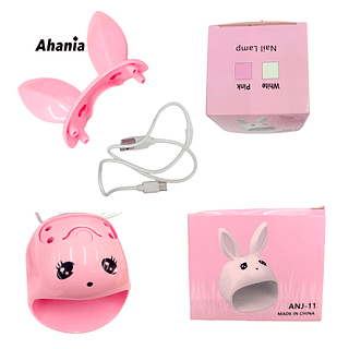 Ahania Mini cabine secador de unha de Coelhinho Rosa com 8 leds.