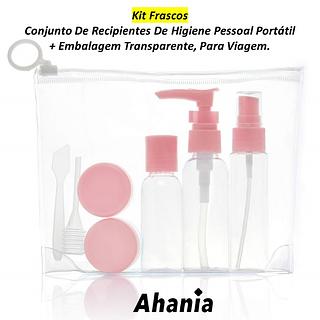 Kit de 7 Peças Para Viagem Rosa