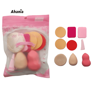 Ahania Kit de 9 Esponjas P/ Maquiagem / 12 peças