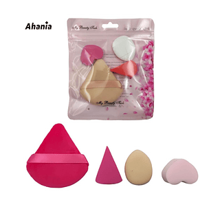 Ahania Kit de 4 Esponja Para Maquiagem / 12 peças