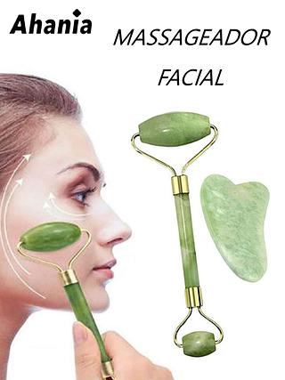 Ahania Kit de Massageador de Rolo e Pedra - Verde