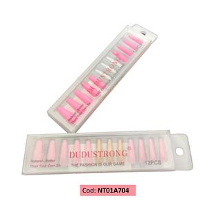 Unhas Postiças Com Glitter Forma Bailarina NT01A704 / 12PCS